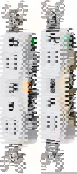 Straight Blade Duplex Receptacle: NEMA 5-15R, 15 Amps, Self-Grounding